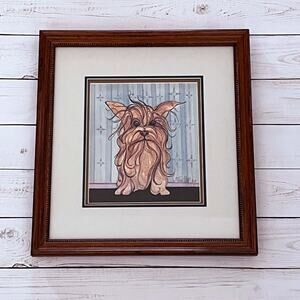 P Buckley Moss Mischief Yorkie Yorkshire Terrier Limited Ed. Signed Print